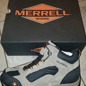 Merrell Men's Gray and Black Work Boots